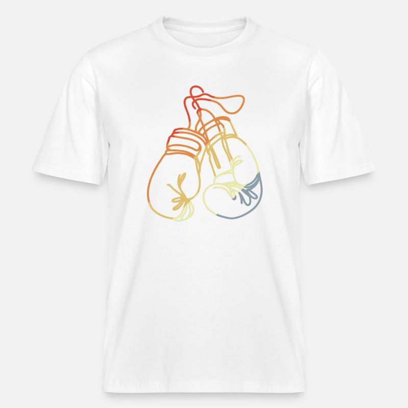 Boxhandschuhe Retro Style - RELAXED FIT Unisex Organic T-Shirt - Weiß