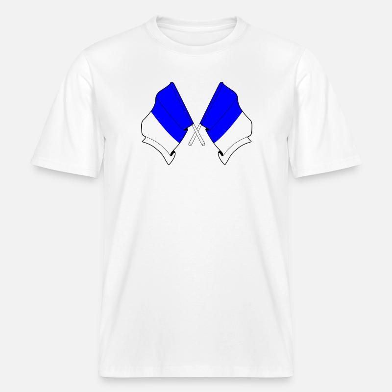 Spa Twin Flags - T-shirt unisexe RELAXED FIT en coton bio - blanc
