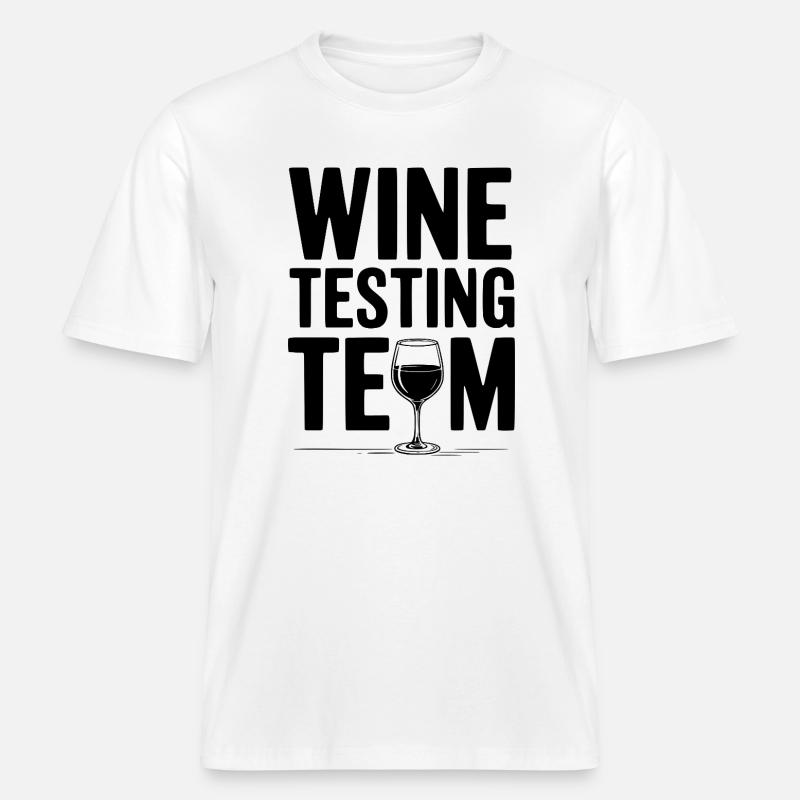 Équipe d’essais de vin -  T-shirt unisexe RELAXED FIT en coton bio - blanc