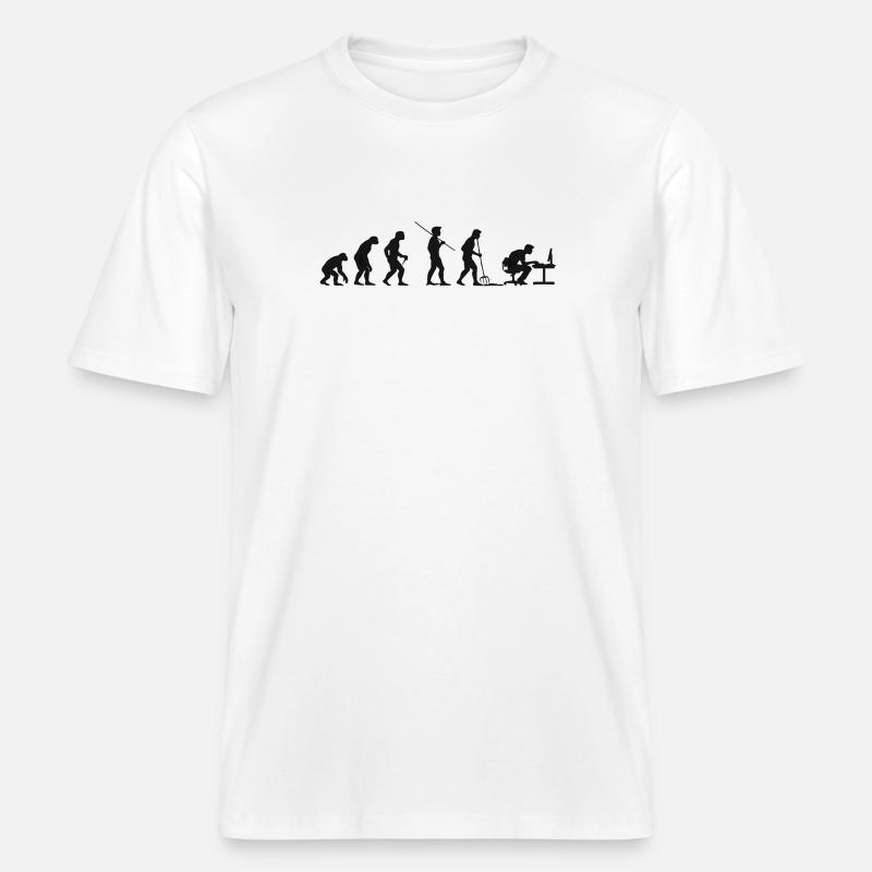 Programmeur Computer Freak Evolution - T-shirt unisexe RELAXED FIT en coton bio - blanc
