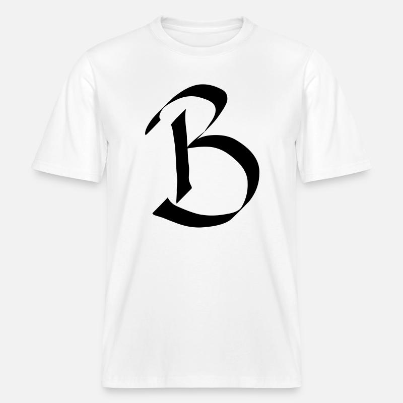 Buchstabe B - RELAXED FIT Unisex Organic T-Shirt - Weiß