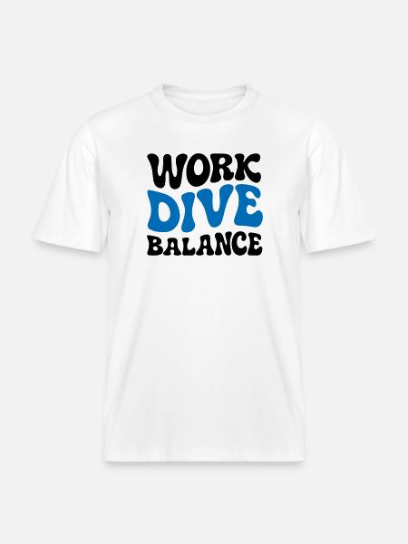 Work Dive Balance Taucher-Geschenk - RELAXED FIT Unisex Organic T-Shirt - Weiß