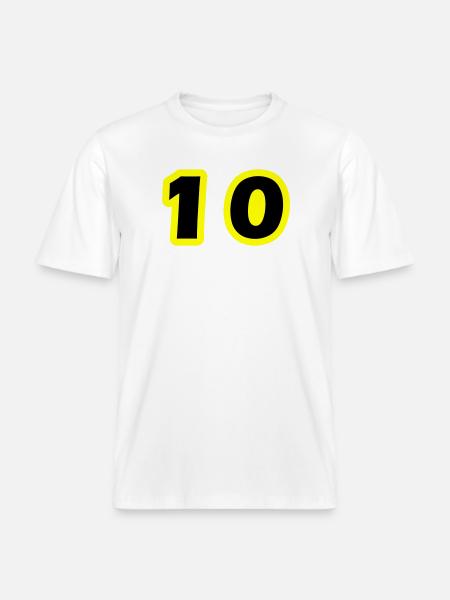 10 Number Symbol -  RELAXED FIT Unisex Organic T-Shirt - white