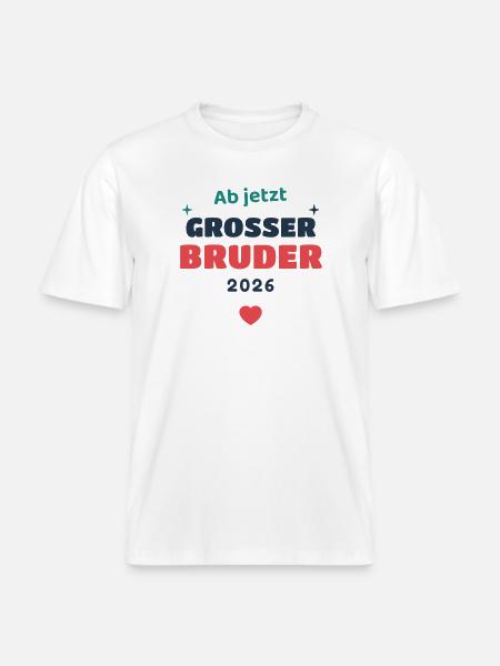 Einschulung 2026 Bruder - Schulkind Geschenk Schul - RELAXED FIT Unisex Organic T-Shirt - Weiß