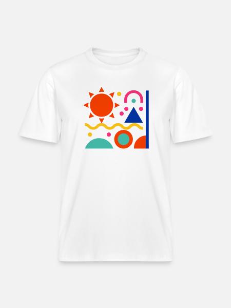 Bunte Formen -  RELAXED FIT Unisex Organic T-Shirt - Weiß