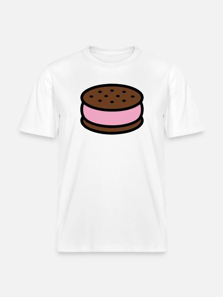 Eissandwich Keks Grafik - RELAXED FIT Unisex Organic T-Shirt - white