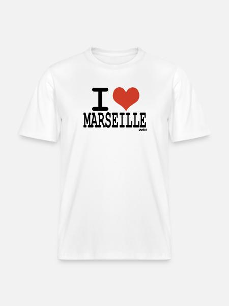 i love marseille - RELAXED FIT Unisex Organic T-Shirt - white