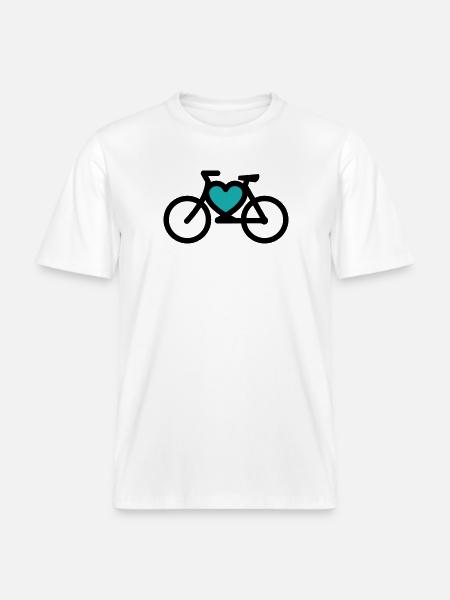 i ike mon vélo - T-shirt unisexe RELAXED FIT en coton bio - blanc