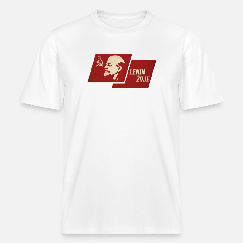 Lenin is alive -  RELAXED FIT Unisex Organic T-Shirt - white