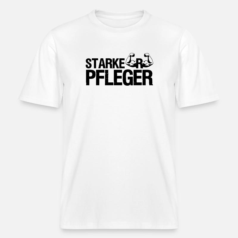 Starker Pfleger Pflege,Sprüche, Geschenk,Berufe -  RELAXED FIT Unisex Organic T-Shirt - Weiß