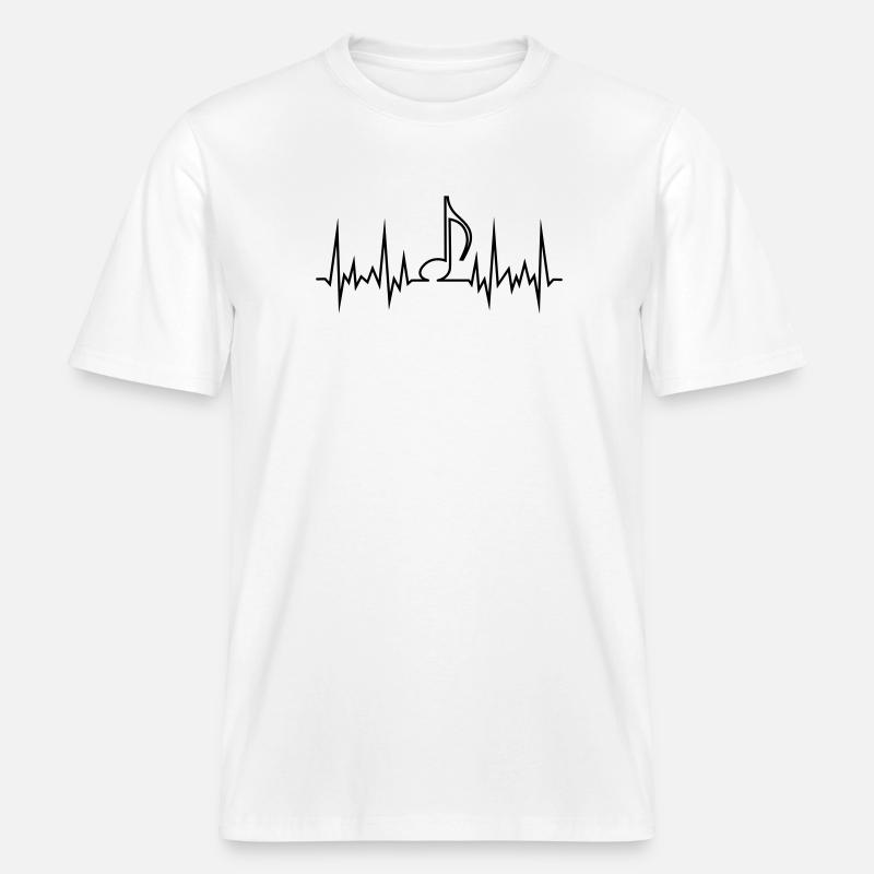 wave_note -  T-shirt unisexe RELAXED FIT en coton bio - blanc