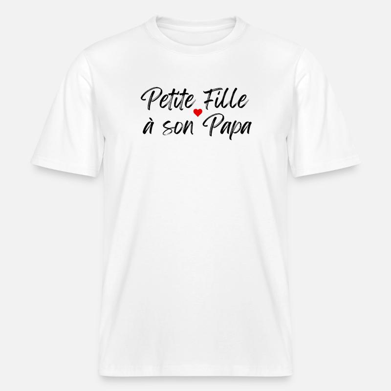 Kleines Mädchen mit ihrem Papa -  RELAXED FIT Unisex Organic T-Shirt - Weiß