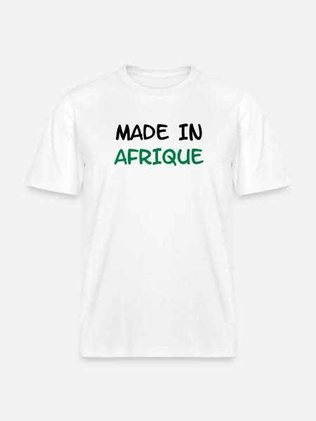 Made in AFRIQUE ! -  T-shirt unisexe RELAXED FIT en coton bio - blanc