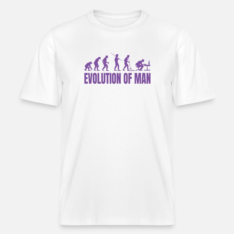 Programmierer Computerfreak Evolution Retro - RELAXED FIT Unisex Organic T-Shirt - Weiß