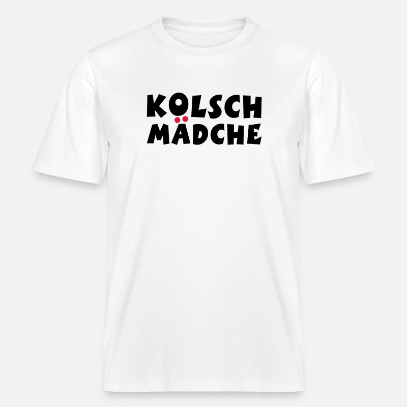 Kölsch Mädche - Ein Mädchen aus Köln -  RELAXED FIT Unisex Organic T-Shirt - Weiß