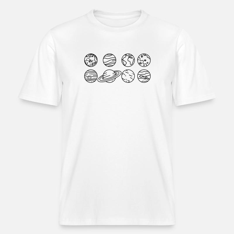 Solar System Planets – Solar System Space -  RELAXED FIT Unisex Organic T-Shirt - white