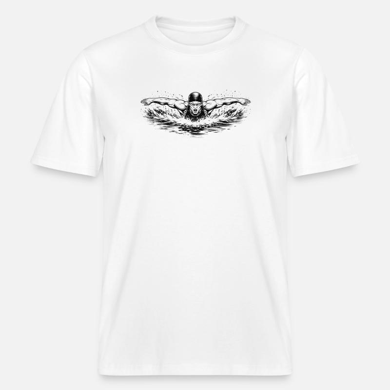 Float in powerful Comic Ink style -  RELAXED FIT Unisex Organic T-Shirt - white