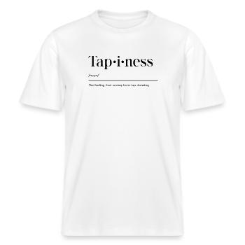 Tap Dance Shirt -  RELAXED FIT Unisex Organic T-Shirt - Weiß - Vorne - Alina (178cm) & Michal (187cm)