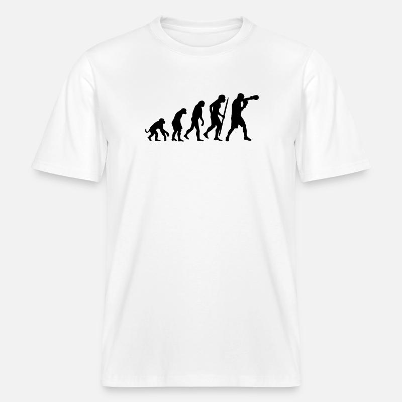Evolution de la boxe -  T-shirt unisexe RELAXED FIT en coton bio - blanc