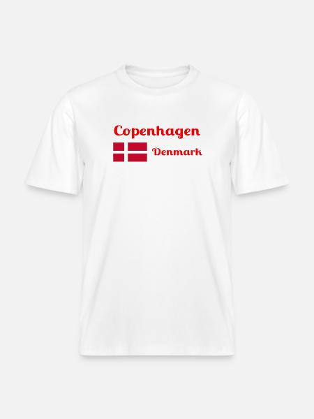 Copenhagen Denmark - Stylish prints - RELAXED FIT Unisex Organic T-Shirt - white