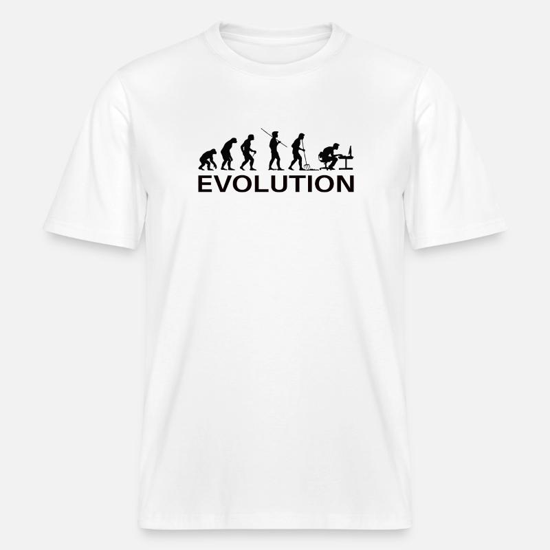 Evolution Gamer | Computer Freak Nerd PC - RELAXED FIT Unisex Organic T-Shirt - Weiß