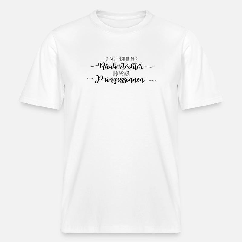Räubertochter oder Prinzessin - schwarz -  RELAXED FIT Unisex Organic T-Shirt - Weiß