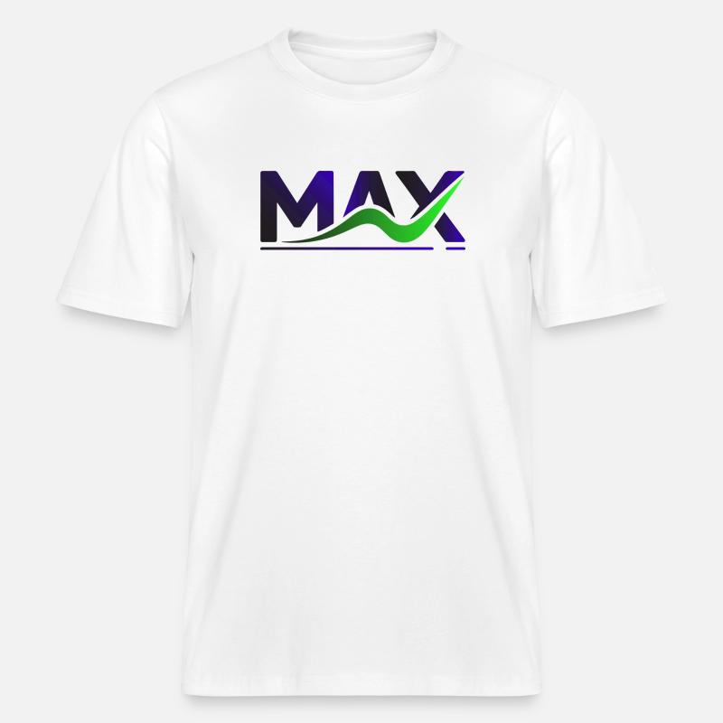 MAX Wave Gradient Logo Tee -  RELAXED FIT Unisex Organic T-Shirt - white
