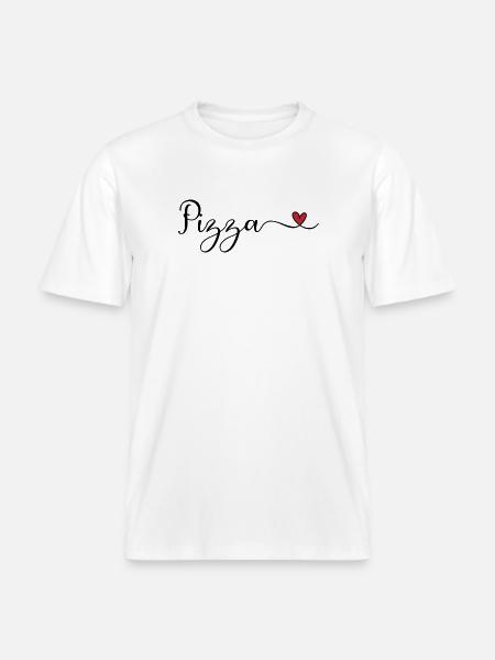 Pizza Heart - RELAXED FIT Unisex Organic T-Shirt - Weiß