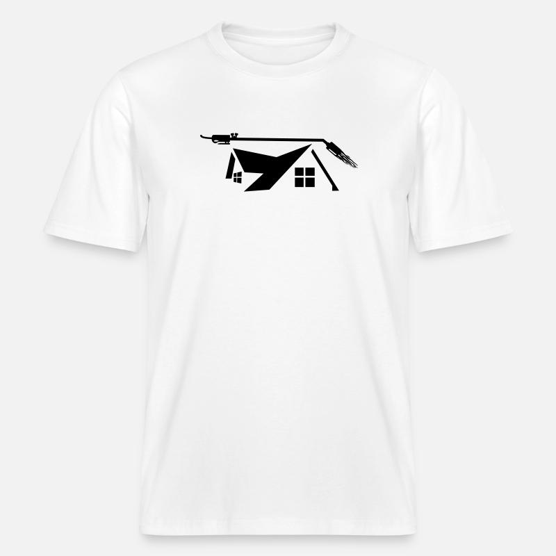Brûleur à gaz couvreur de maison - T-shirt unisexe RELAXED FIT en coton bio - blanc