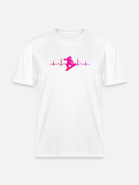 Klare Snowboard Botschaft - RELAXED FIT Unisex Organic T-Shirt - Weiß