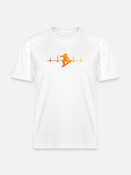 Snowboard motif with recognition value - RELAXED FIT Unisex Organic T-Shirt - white