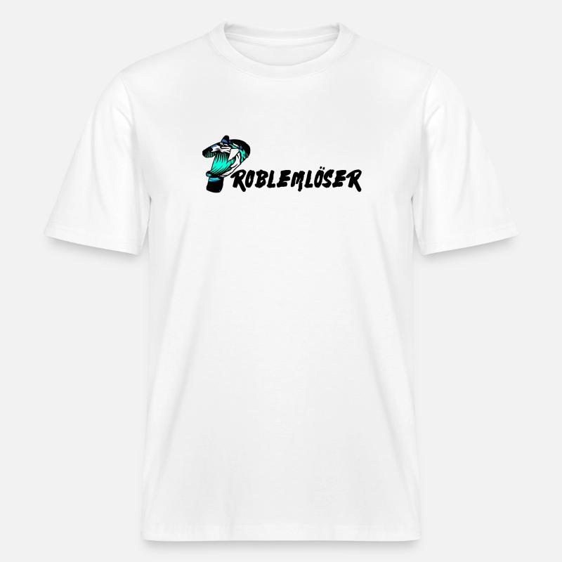 Problem solver text -  RELAXED FIT Unisex Organic T-Shirt - white