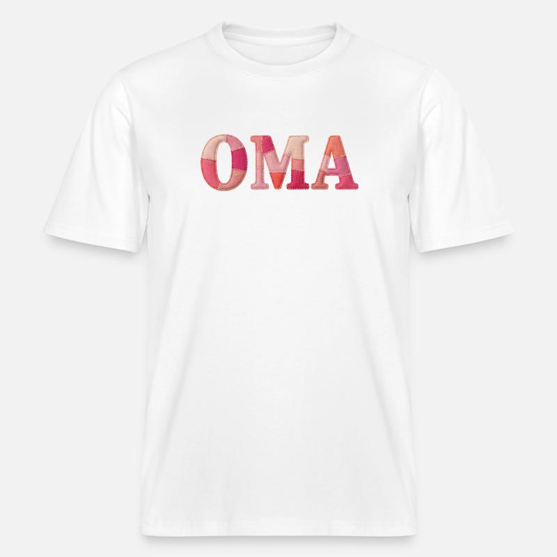 OMA Cozy Patchwork Statement Geschenk -  RELAXED FIT Unisex Organic T-Shirt - Weiß