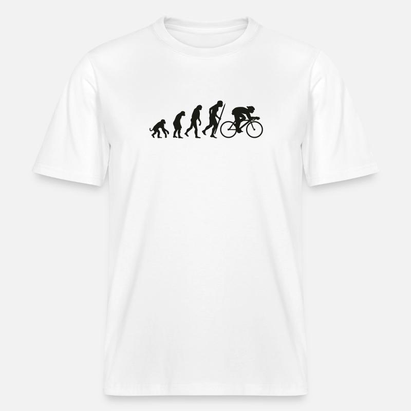 Evolution du cyclisme -  T-shirt unisexe RELAXED FIT en coton bio - blanc