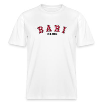 Bari Est 1986 -  RELAXED FIT Unisex Organic T-Shirt - white - Front - Alina (178cm) & Michal (187cm)