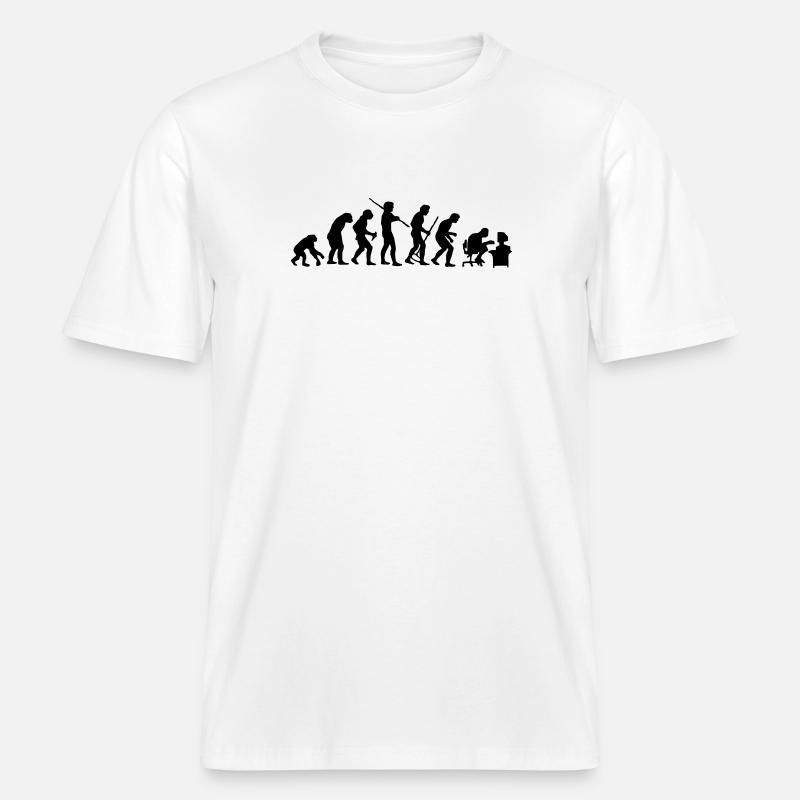 Évolution -  T-shirt unisexe RELAXED FIT en coton bio - blanc