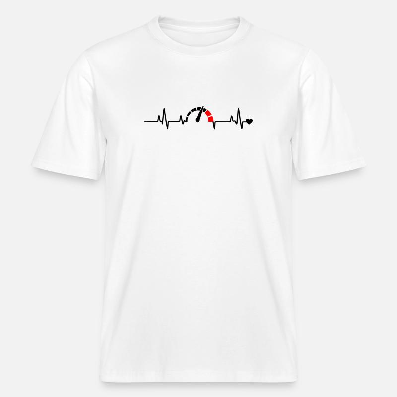Roter Segmentbogen Logo Muster -  RELAXED FIT Unisex Organic T-Shirt - Weiß