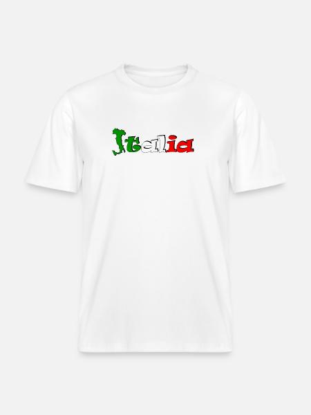 T-shirt logo Italia -  RELAXED FIT Unisex Organic T-Shirt - white