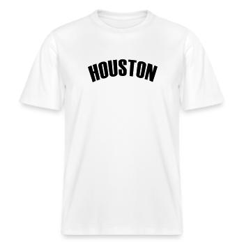 Houston Shirt -  RELAXED FIT Unisex Organic T-Shirt - white - Front - Alina (178cm) & Michal (187cm)