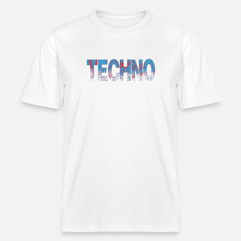 Techno Texte en difficulté Art -  T-shirt unisexe RELAXED FIT en coton bio - blanc