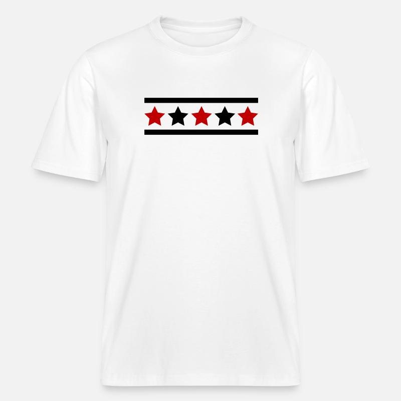 Star Pattern -  RELAXED FIT Unisex Organic T-Shirt - white