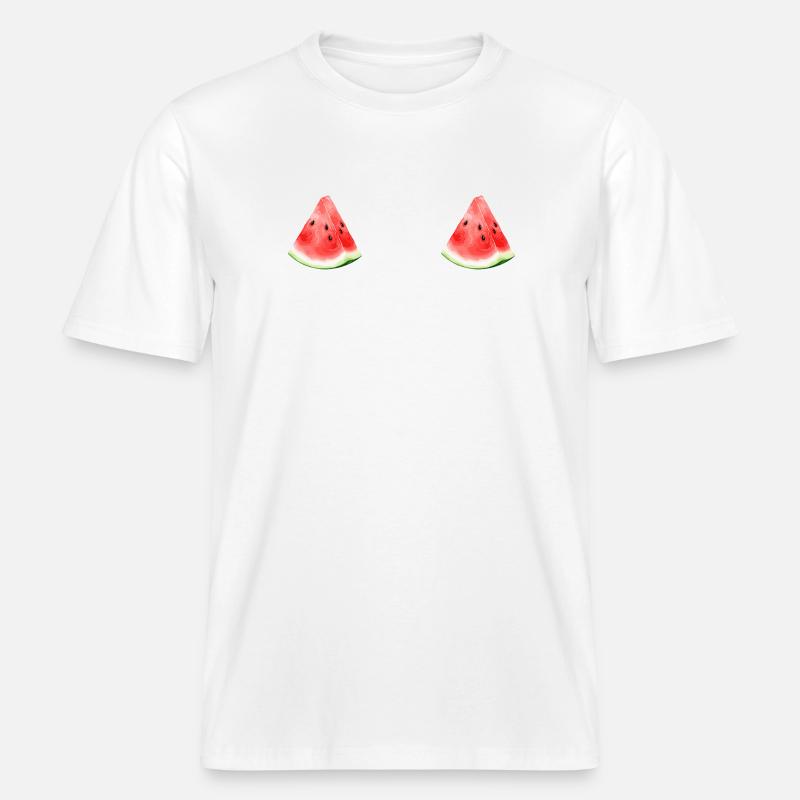 Pastèque pastèque  -  T-shirt unisexe RELAXED FIT en coton bio - blanc