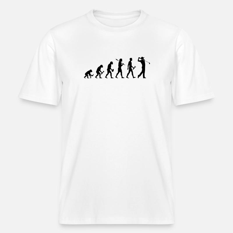 Evolution Golfer Golf -  T-shirt unisexe RELAXED FIT en coton bio - blanc
