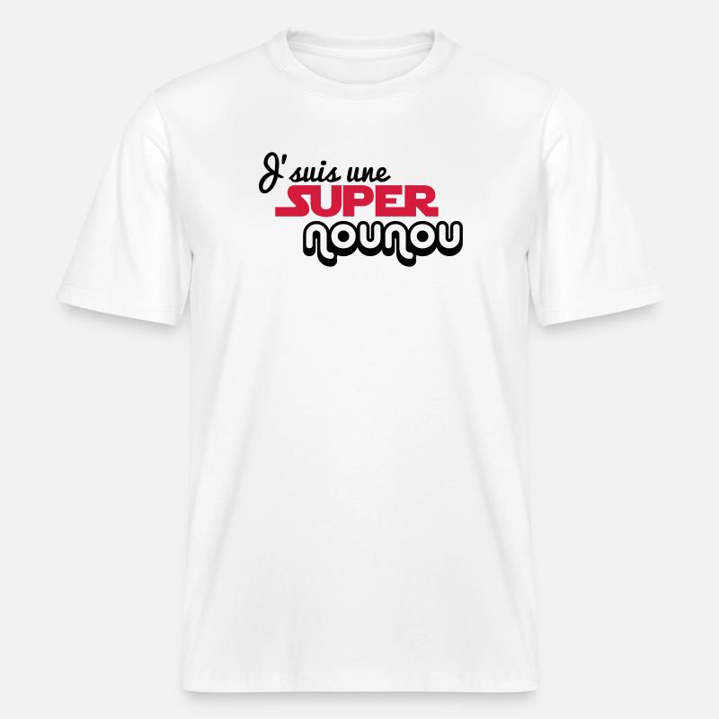 Ich bin ein Super Nanny -  RELAXED FIT Unisex Organic T-Shirt - Weiß