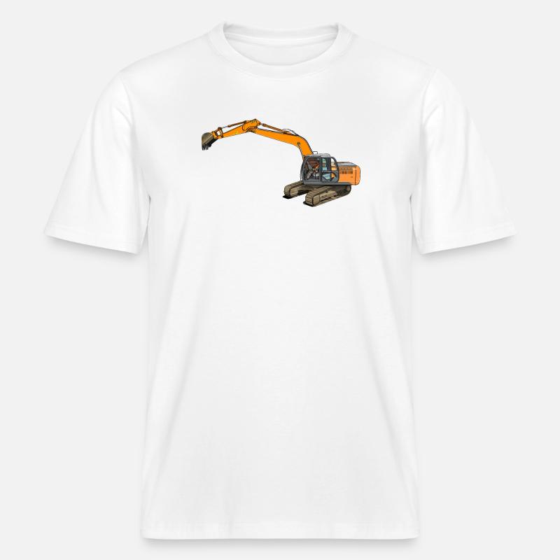 Löffelbagger greift ein -  RELAXED FIT Unisex Organic T-Shirt - Weiß