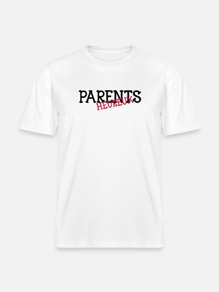 Parents heureux ! -  T-shirt unisexe RELAXED FIT en coton bio - blanc
