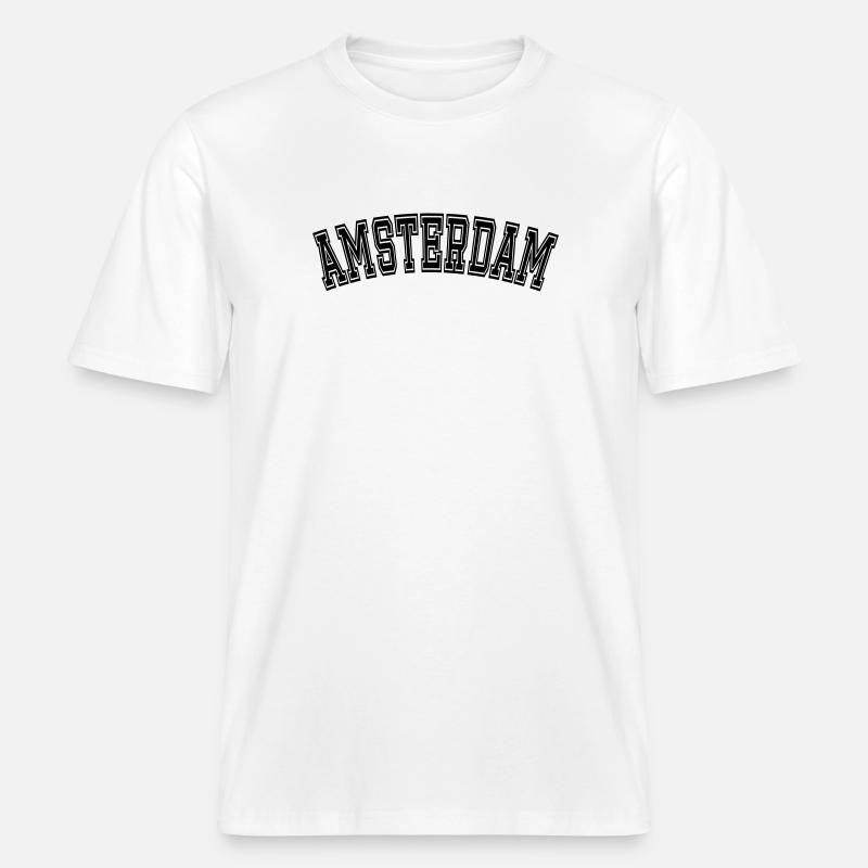 Conception AMSTERDAM -  T-shirt unisexe RELAXED FIT en coton bio - blanc