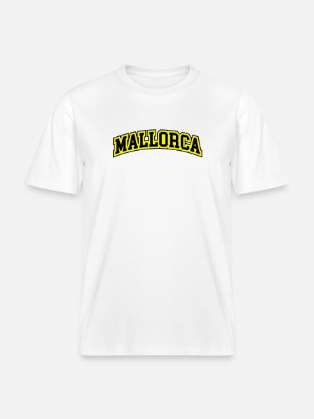 Mallorca lettering -  RELAXED FIT Unisex Organic T-Shirt - white