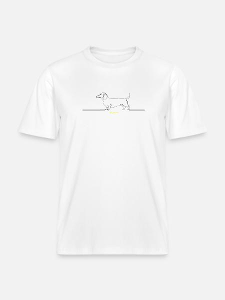 Dachshund Stur Line Art Saying - RELAXED FIT Unisex Organic T-Shirt - white
