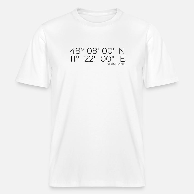 Coordinates Germering, Bavaria - RELAXED FIT Unisex Organic T-Shirt - white